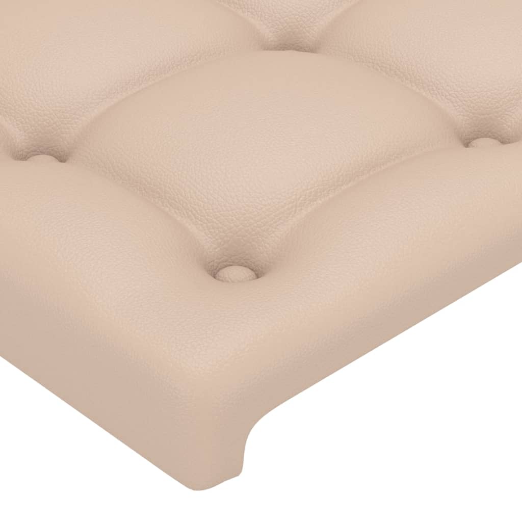 vidaXL Cabeceira cama 2 pcs couro artificial 100x5x78/88 cm cappuccino