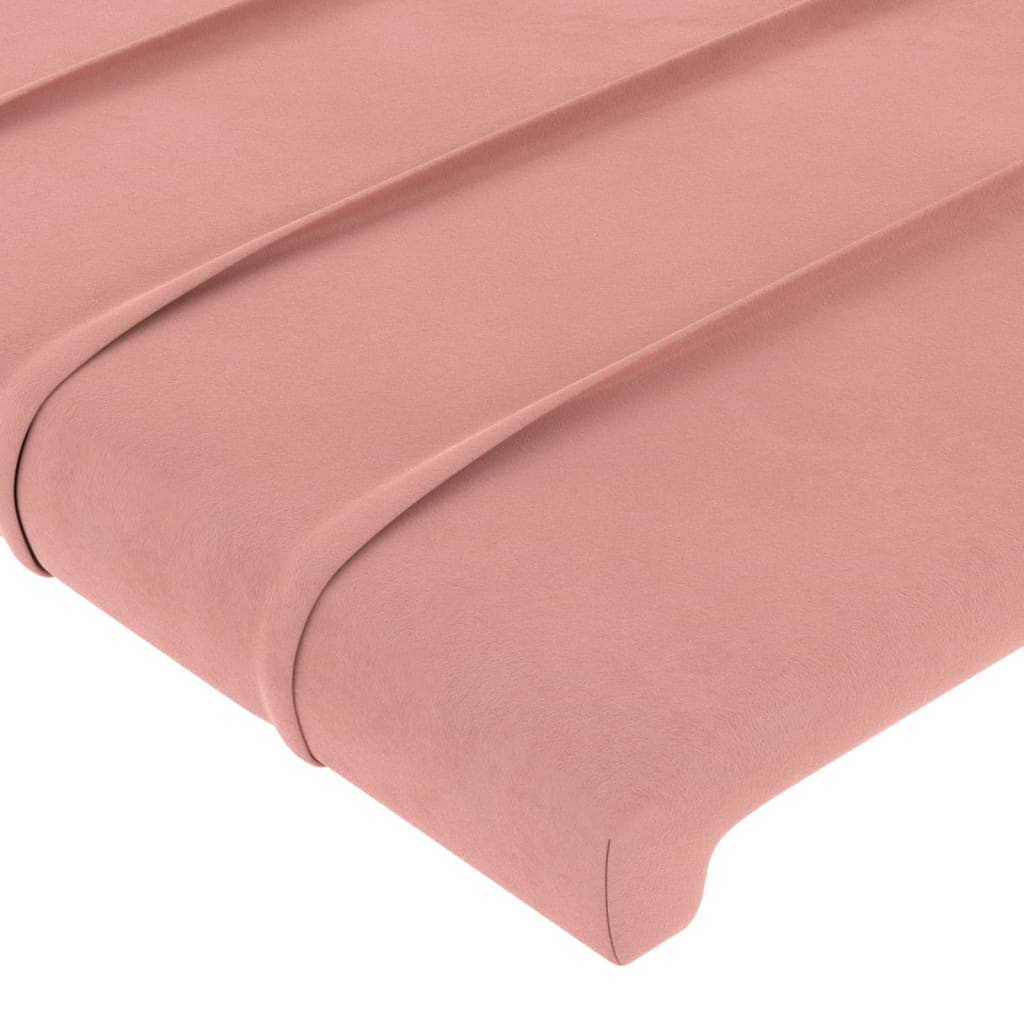 vidaXL Cabeceira de cama veludo 100x5x78/88 cm rosa