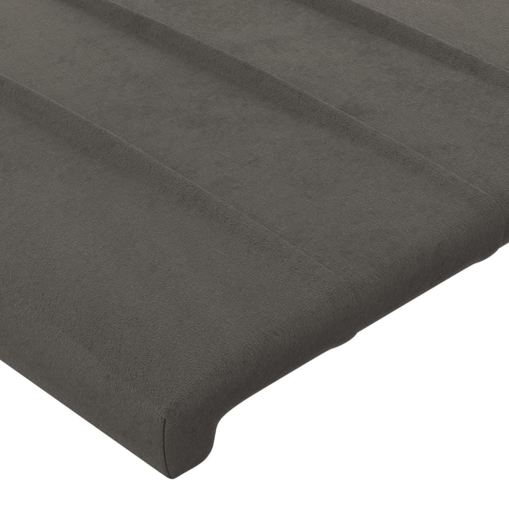 vidaXL Cabeceira de cama 2 pcs veludo 90x5x78/88 cm cinzento-escuro