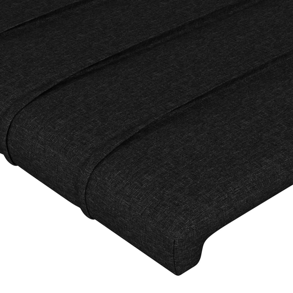 vidaXL Cabeceira de cama 2 pcs tecido 100x5x78/88 cm preto