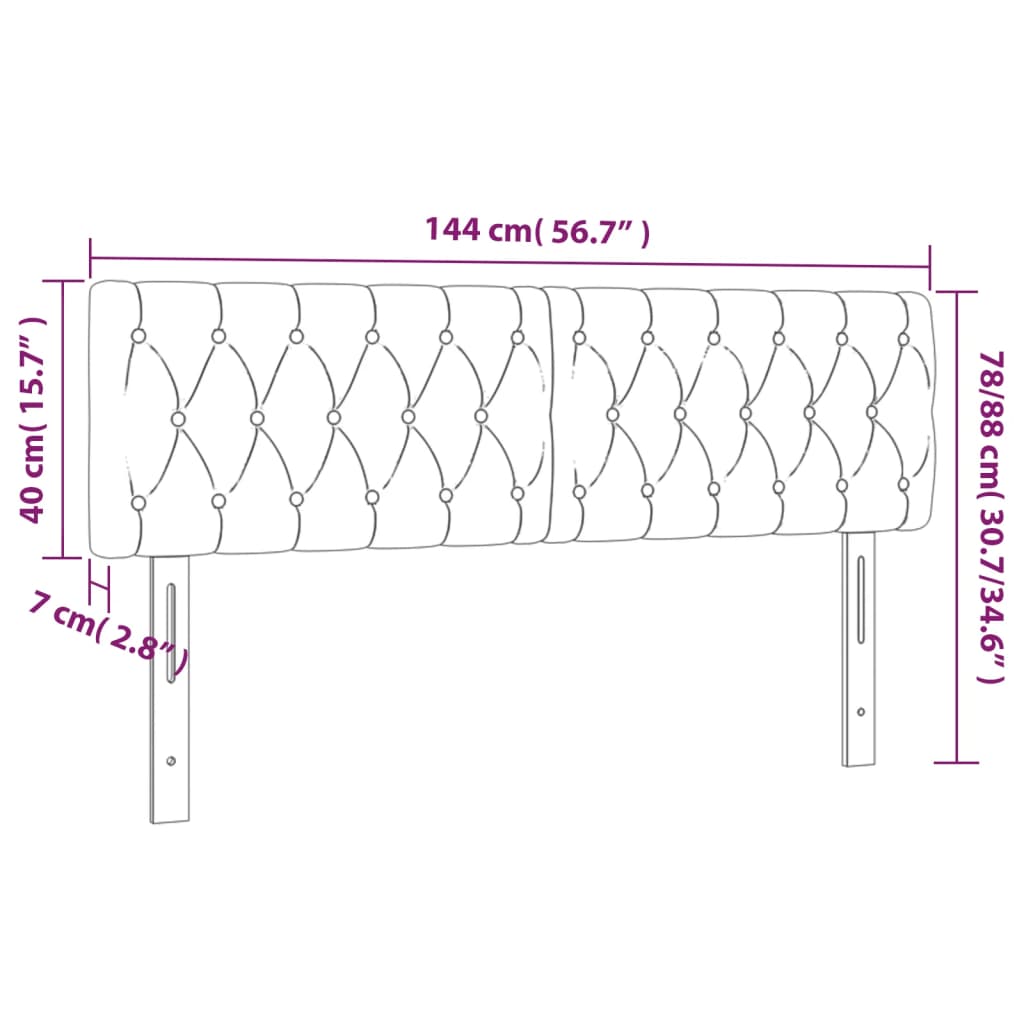 vidaXL Cabeceira de cama 2 pcs veludo 72x7x78/88 cm cinzento-escuro