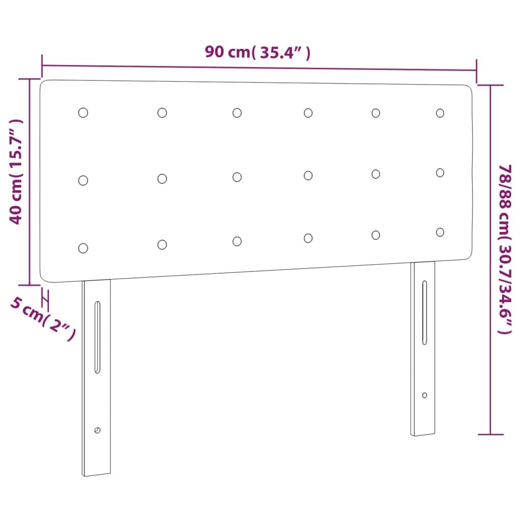 vidaXL Cabeceira de cama tecido 90x5x78/88 cm castanho