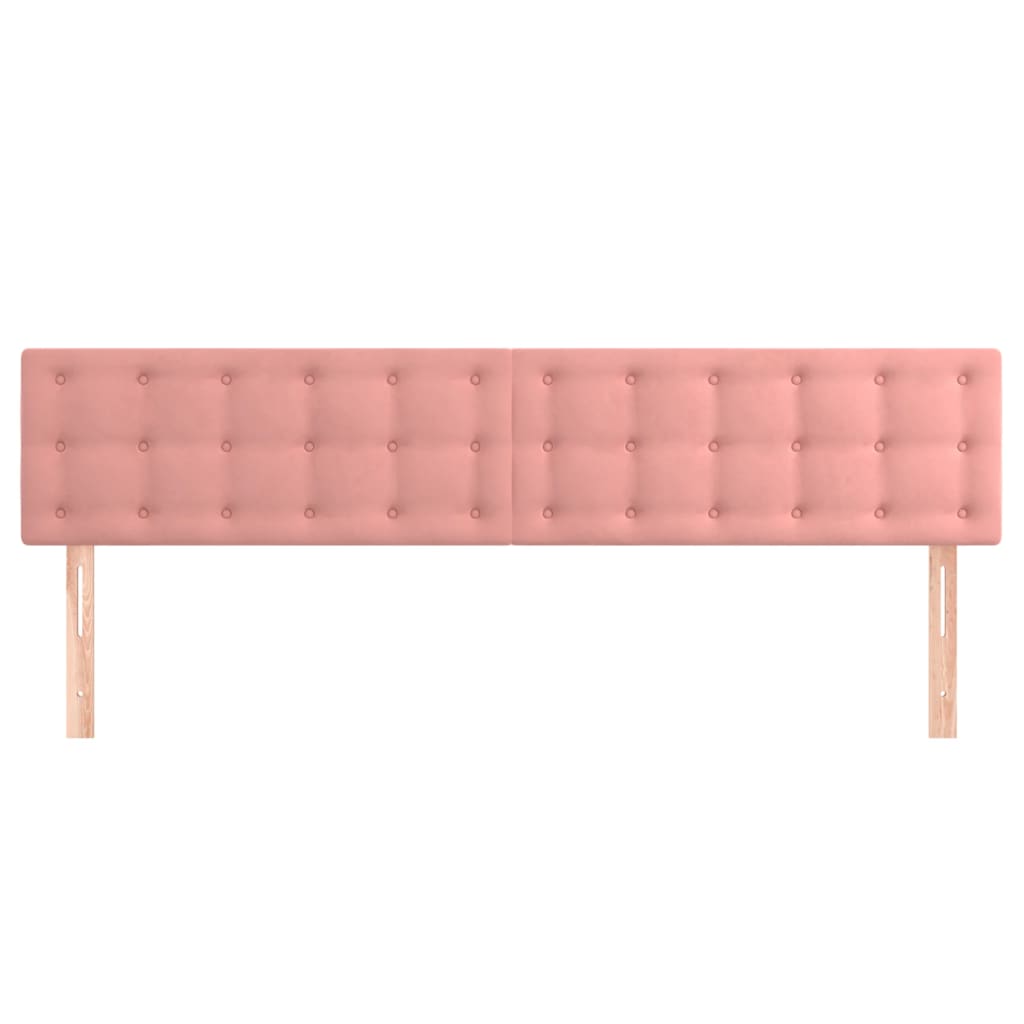 vidaXL Cabeceira de cama 2 pcs veludo 90x5x78/88 cm rosa