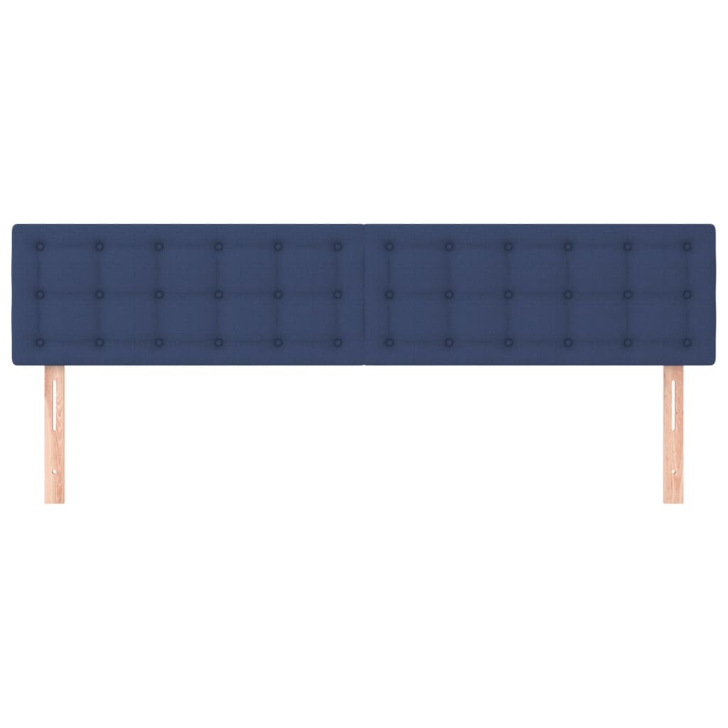 vidaXL Cabeceira de cama 2 pcs tecido 100x5x78/88 cm azul