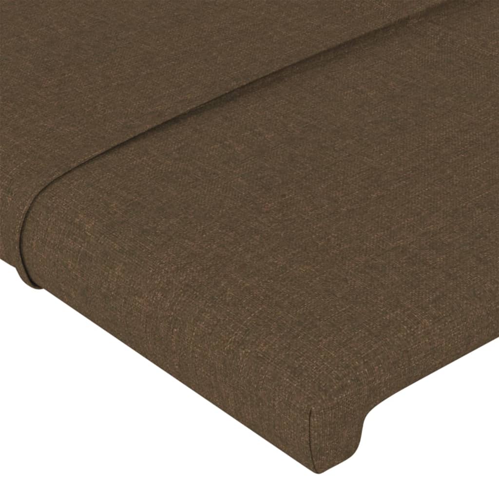 vidaXL Cabeceira de cama 2 pcs tecido 100x5x78/88 cm castanho -escuro