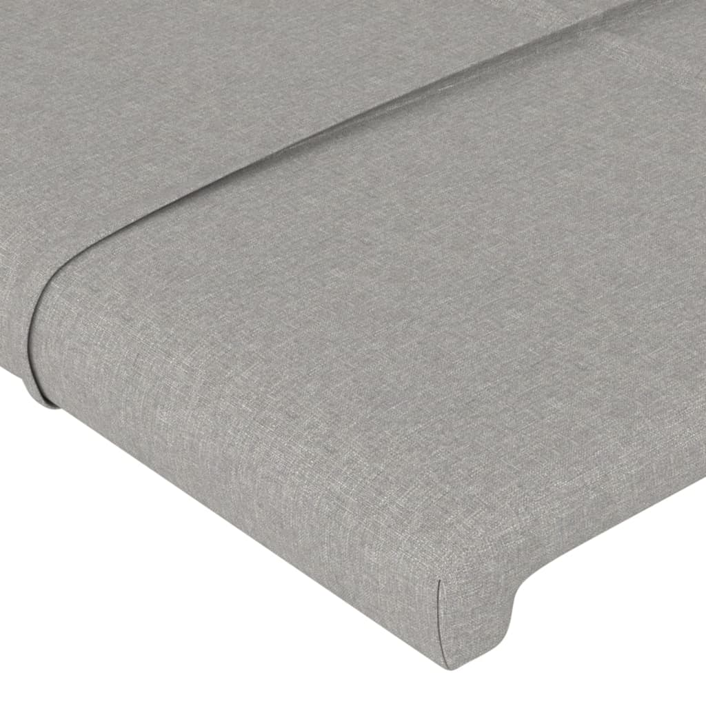 vidaXL Cabeceira de cama 2 pcs tecido 80x5x78/88 cm cinzento-claro