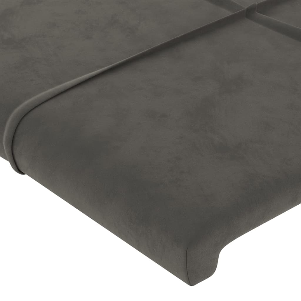 vidaXL Cabeceira de cama 4 pcs veludo 100x5x78/88 cm cinzento-escuro