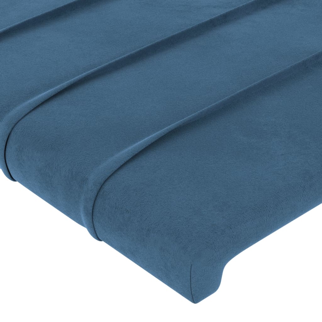 vidaXL Cabeceira de cama 2 pcs veludo 100x5x78/88 cm azul-escuro