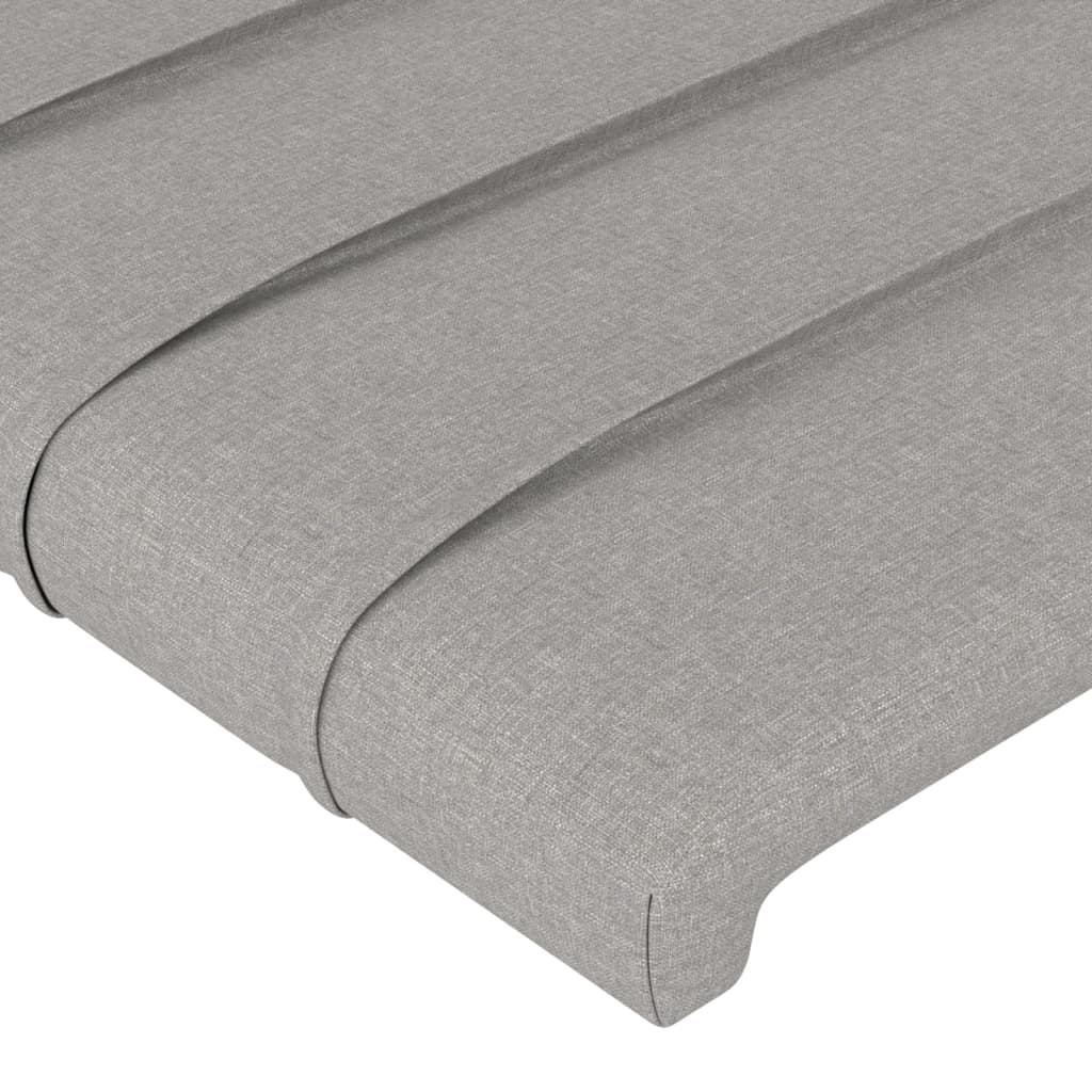 vidaXL Cabeceira de cama 4 pcs tecido 100x5x78/88 cm cinzento-claro