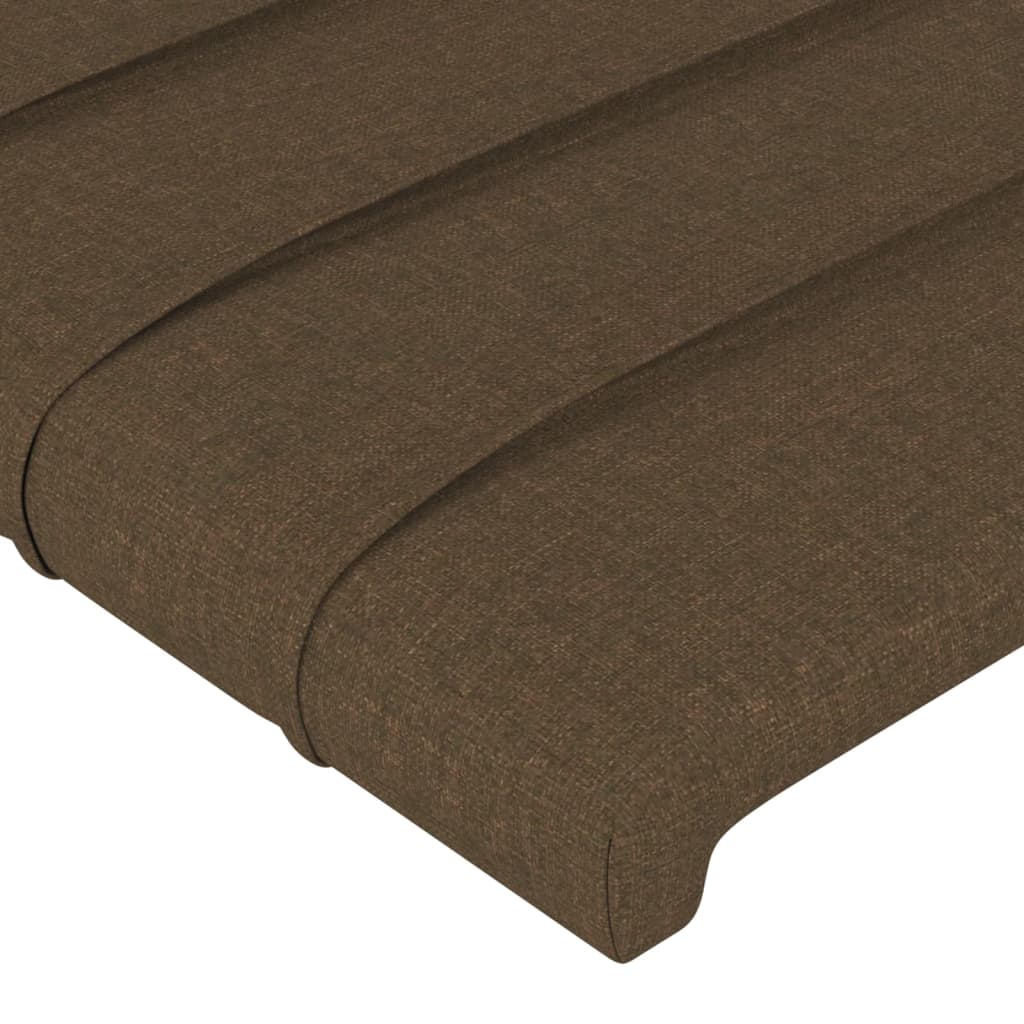 vidaXL Cabeceira de cama 4 pcs tecido 90x5x78/88 cm castanho-escuro