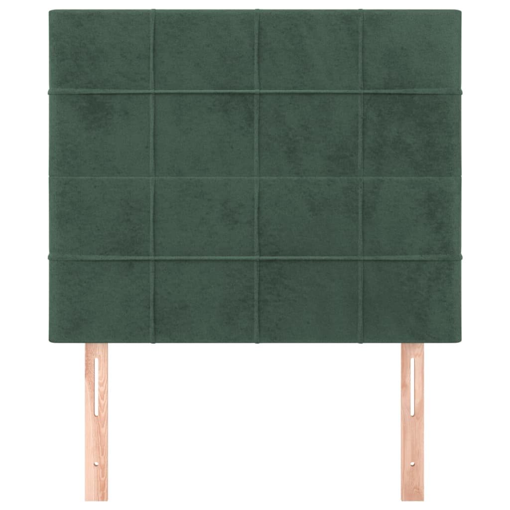 vidaXL Cabeceira de cama 2 pcs veludo 90x5x78/88 cm verde-escuro