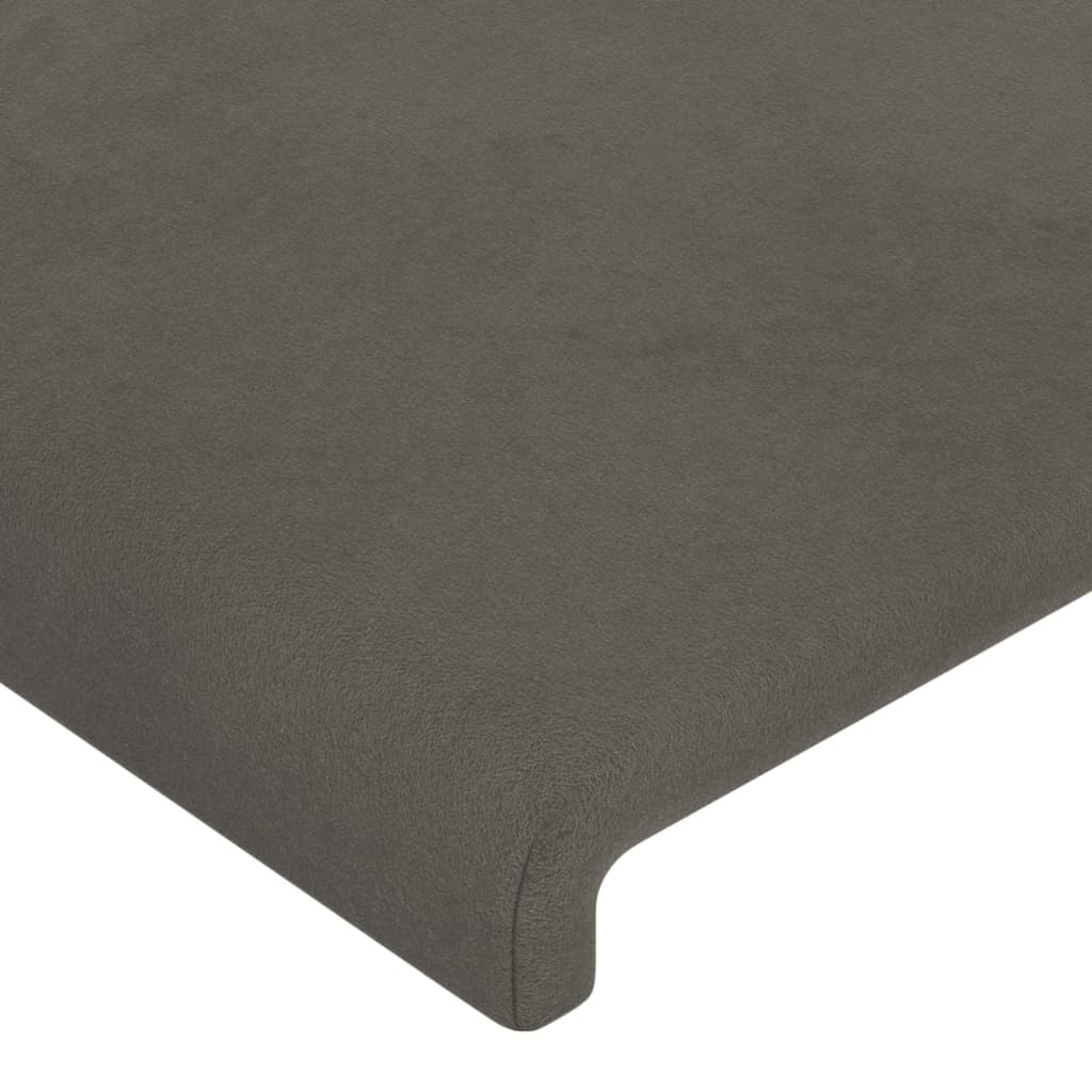 vidaXL Cabeceira de cama c/ abas veludo 103x23x78/88cm cinzento-escuro