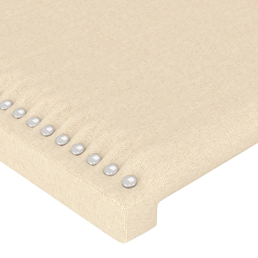 vidaXL Cabeceira de cama c/ abas tecido 93x23x78/88 cm creme