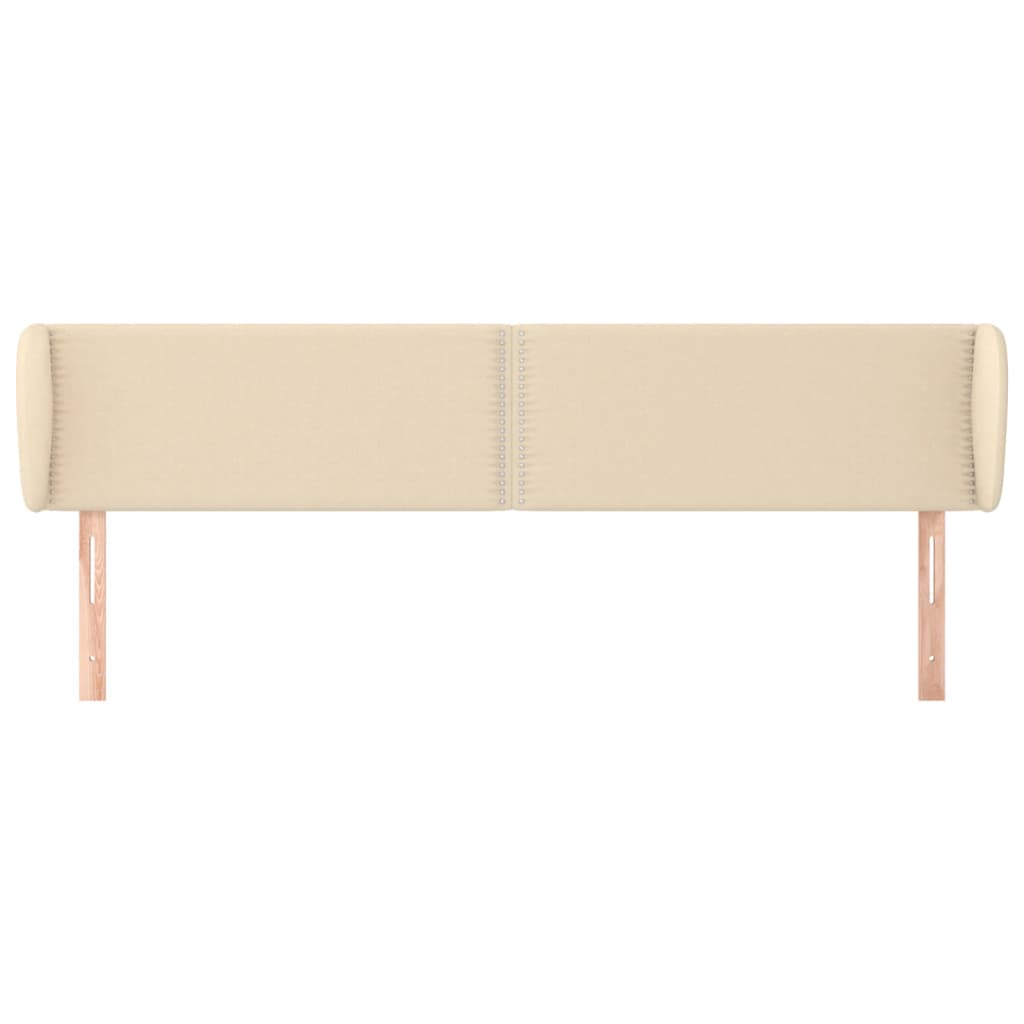 vidaXL Cabeceira de cama c/ abas tecido 203x23x78/88 cm creme