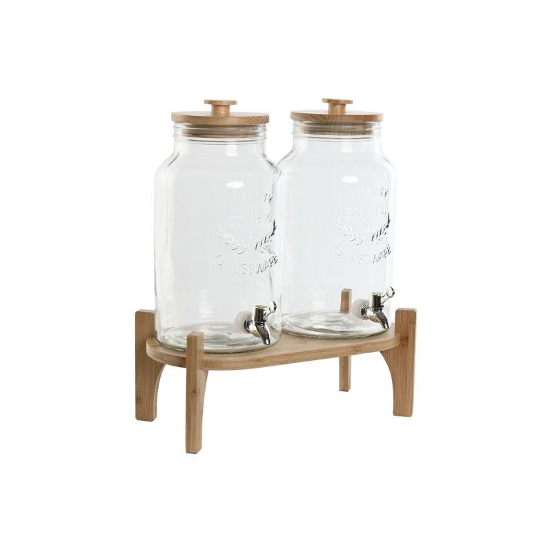 Home ESPRIT|Dispensador de bebidas Home ESPRIT Silicone Bambu Cristal Plástico 5,5 L 37 x 25 x 46 cm Home ESPRIT|Dispensador de bebidas Home ESPRIT Silicone Bambu Cristal Plástico 5,5 L 37 x 25 x 46 cm