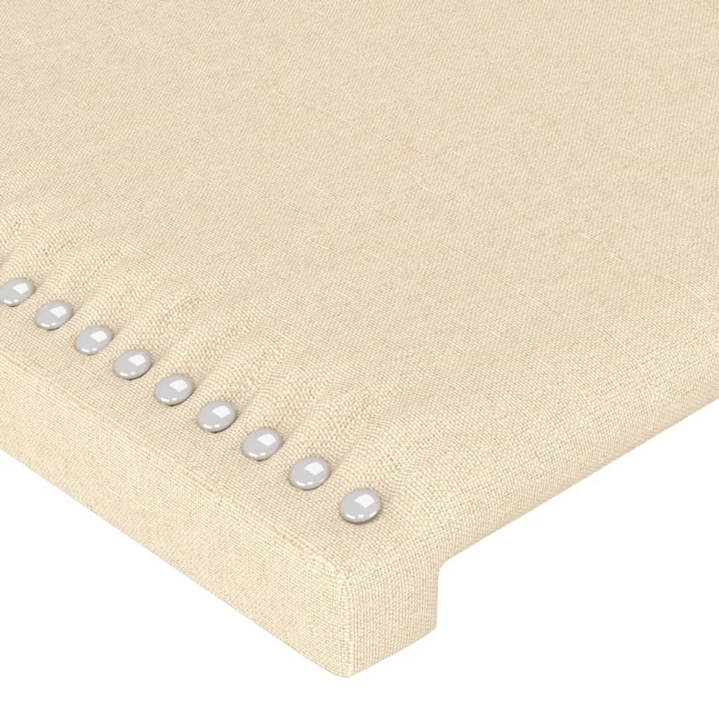 vidaXL Cabeceira de cama c/ abas tecido 203x23x78/88 cm creme