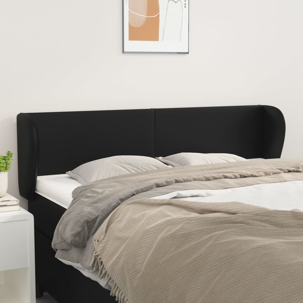 vidaXL Cabeceira de cama c/ abas couro artificial 147x23x78/88cm cinza