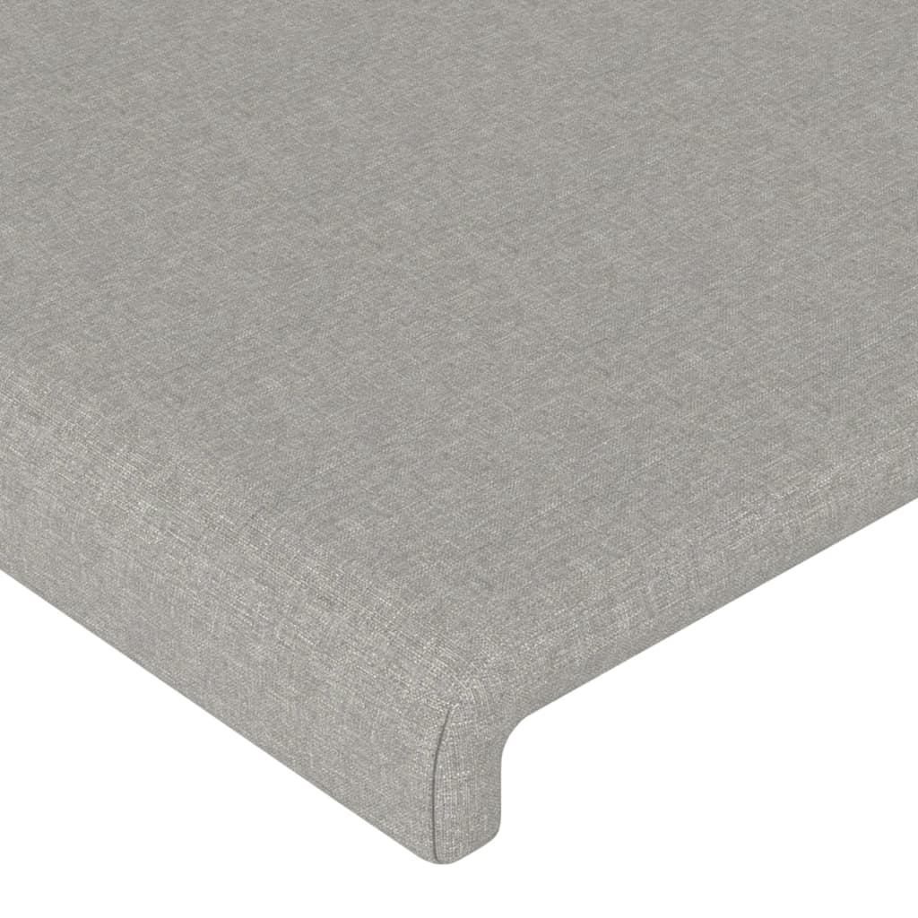 vidaXL Cabeceira de cama c/ abas tecido 103x23x78/88 cm cinzento-claro