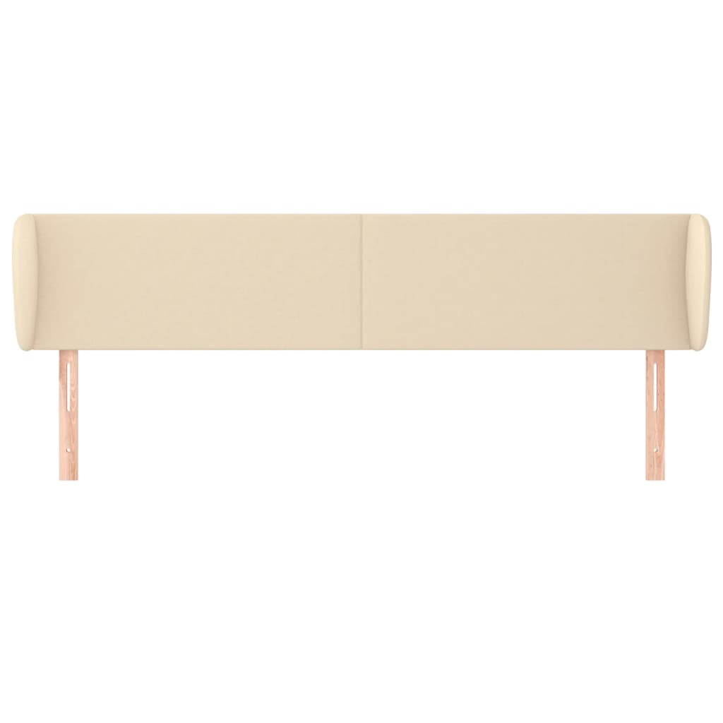 vidaXL Cabeceira de cama c/ abas tecido 163x23x78/88 cm creme