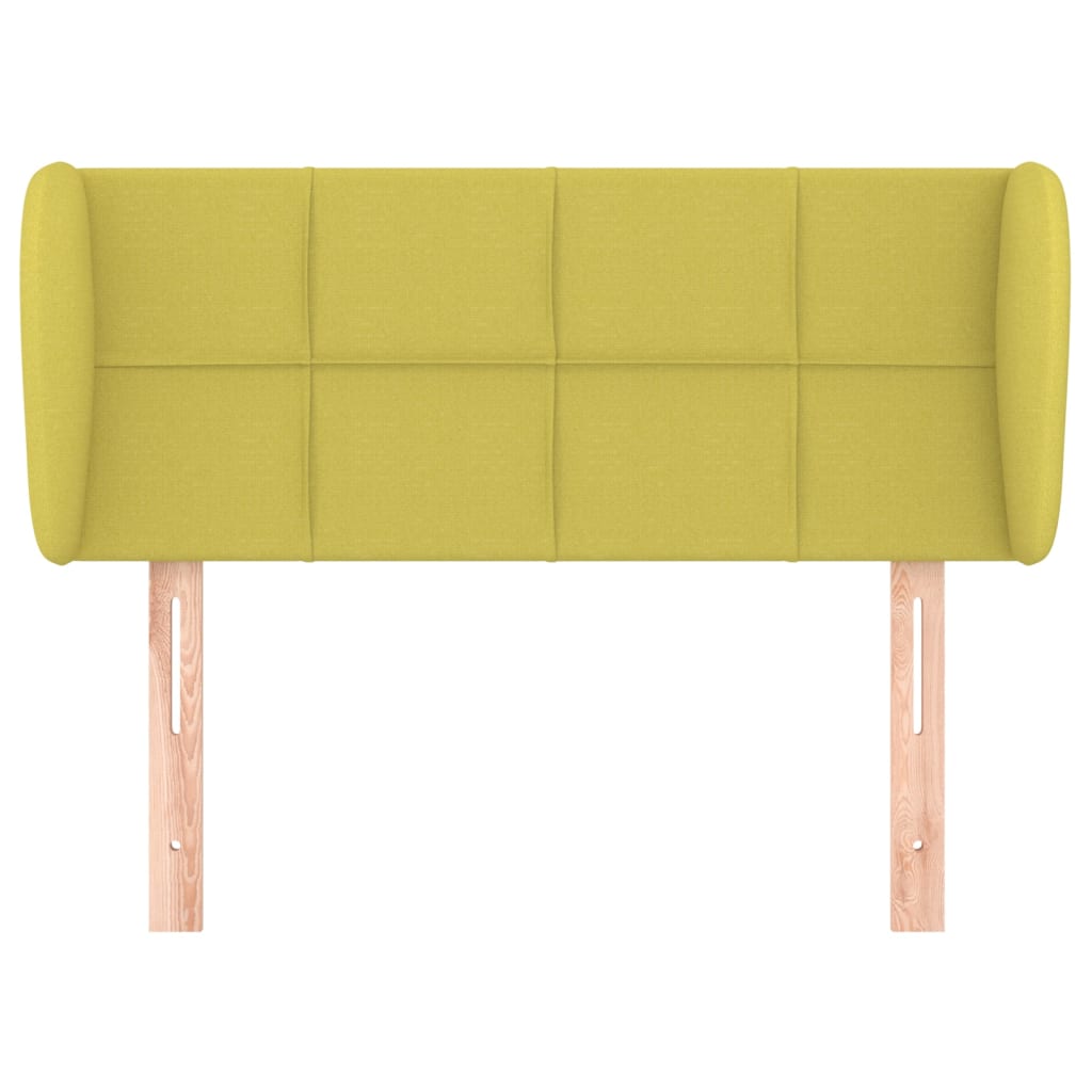 vidaXL Cabeceira de cama c/ abas tecido 103x23x78/88 cm verde