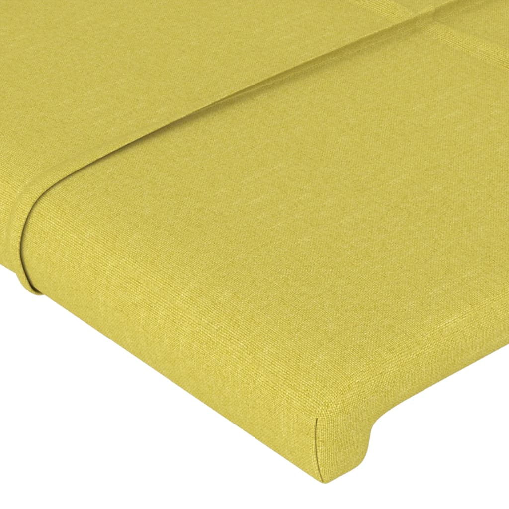 vidaXL Cabeceira de cama c/ abas tecido 103x23x78/88 cm verde