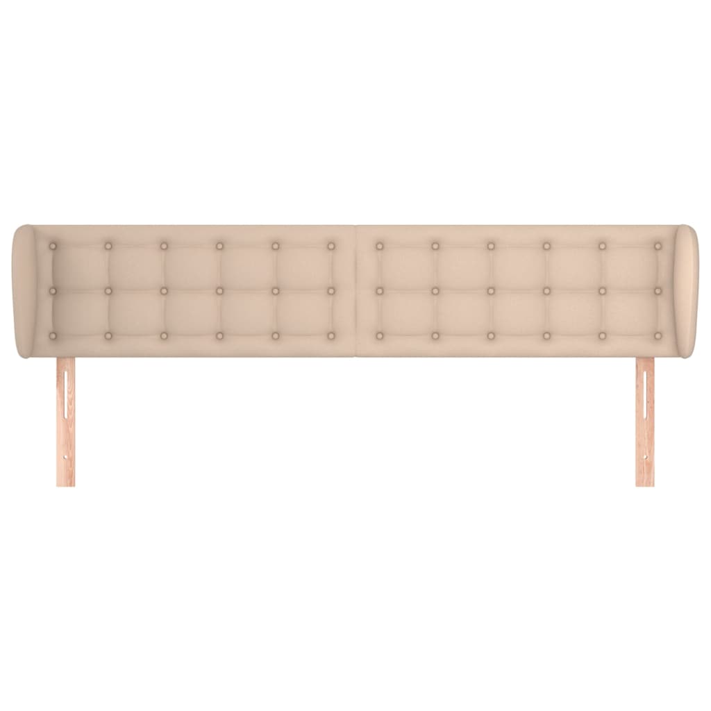 vidaXL Cabeceira cama abas couro artificial 163x23x78/88 cm cappuccino