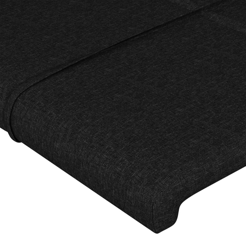 vidaXL Cabeceira de cama c/ abas tecido 183x23x78/88 cm preto