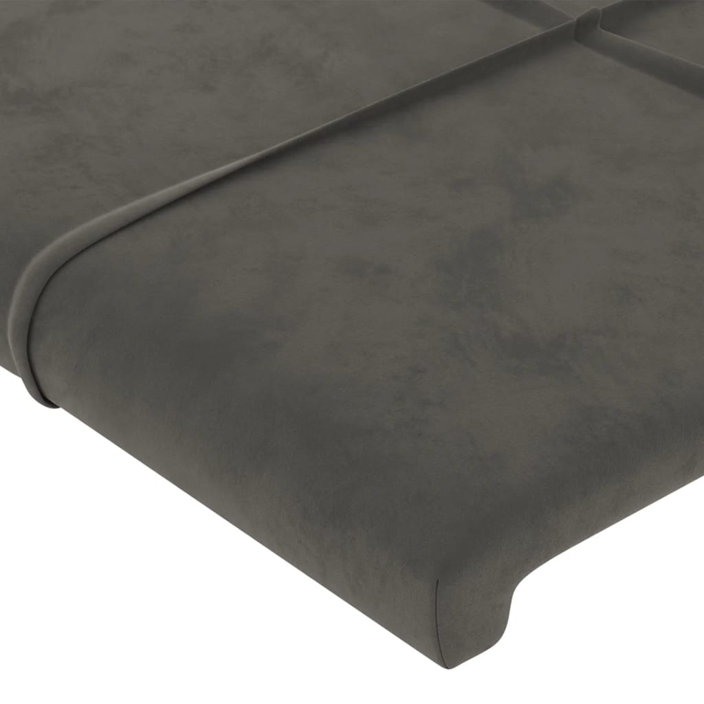 vidaXL Cabeceira de cama c/ abas veludo 183x23x78/88cm cinzento-escuro