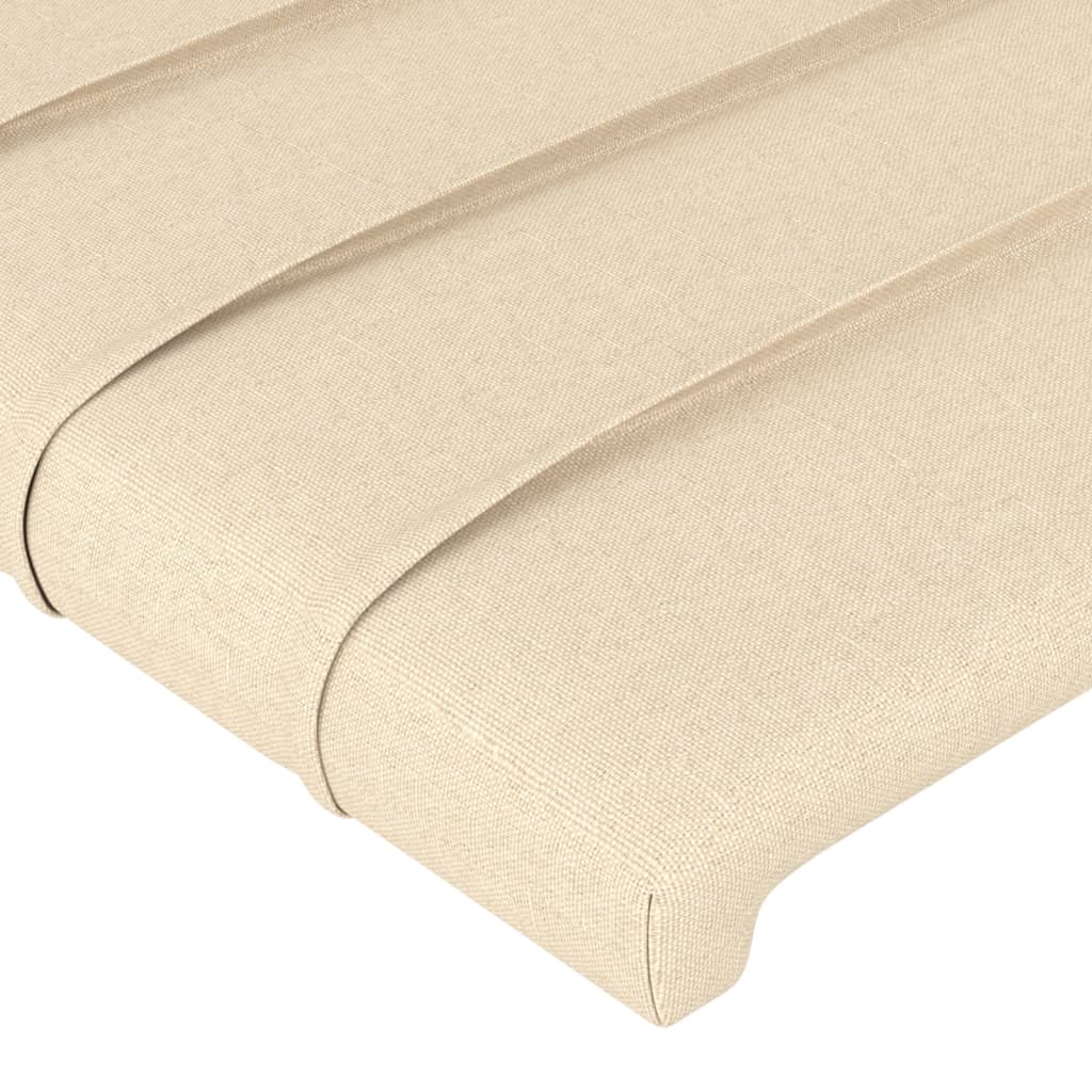 vidaXL Cabeceira de cama c/ abas tecido 103x23x78/88 cm creme