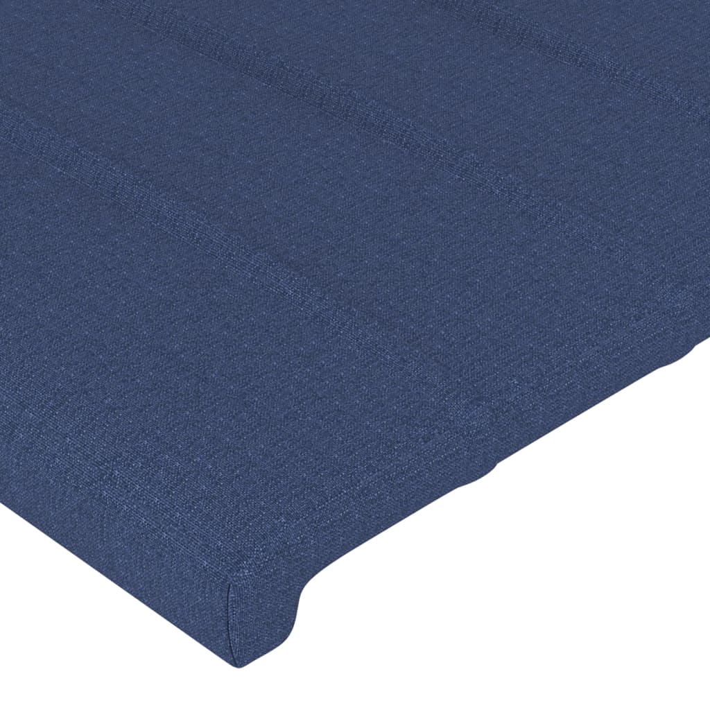 vidaXL Cabeceira de cama c/ abas tecido 203x23x78/88 cm azul