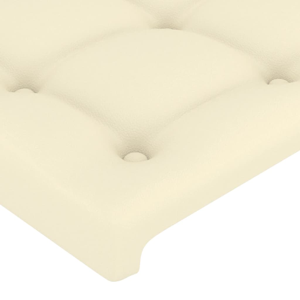 vidaXL Cabeceira de cama c/ abas couro artificial 83x23x78/88 cm creme