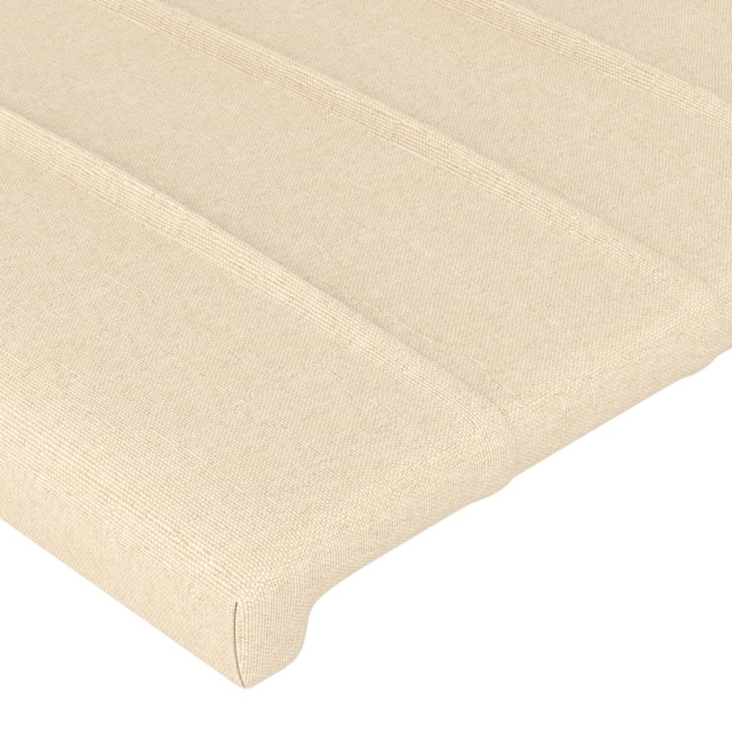 vidaXL Cabeceira de cama c/ abas tecido 83x23x78/88 cm creme