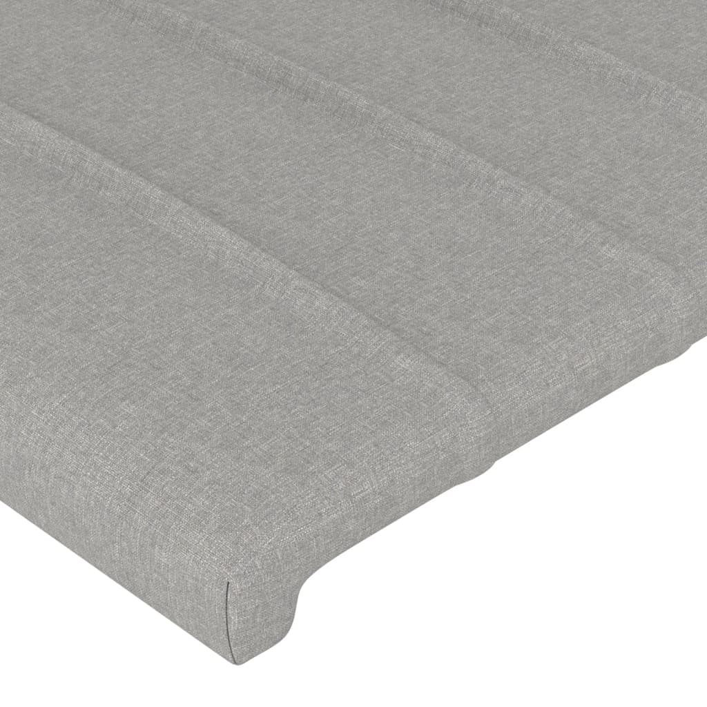 vidaXL Cabeceira de cama c/ abas tecido 183x23x78/88 cm cinzento-claro