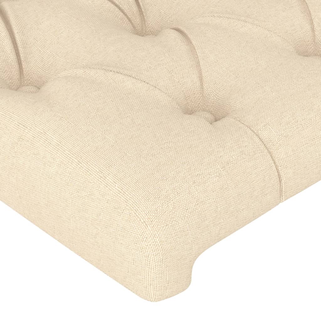 vidaXL Cabeceira de cama c/ abas tecido 93x23x78/88 cm creme