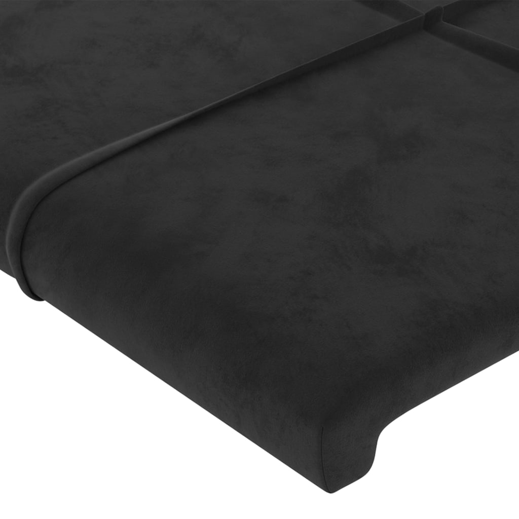 vidaXL Cabeceira de cama c/ abas veludo 103x23x78/88 cm preto