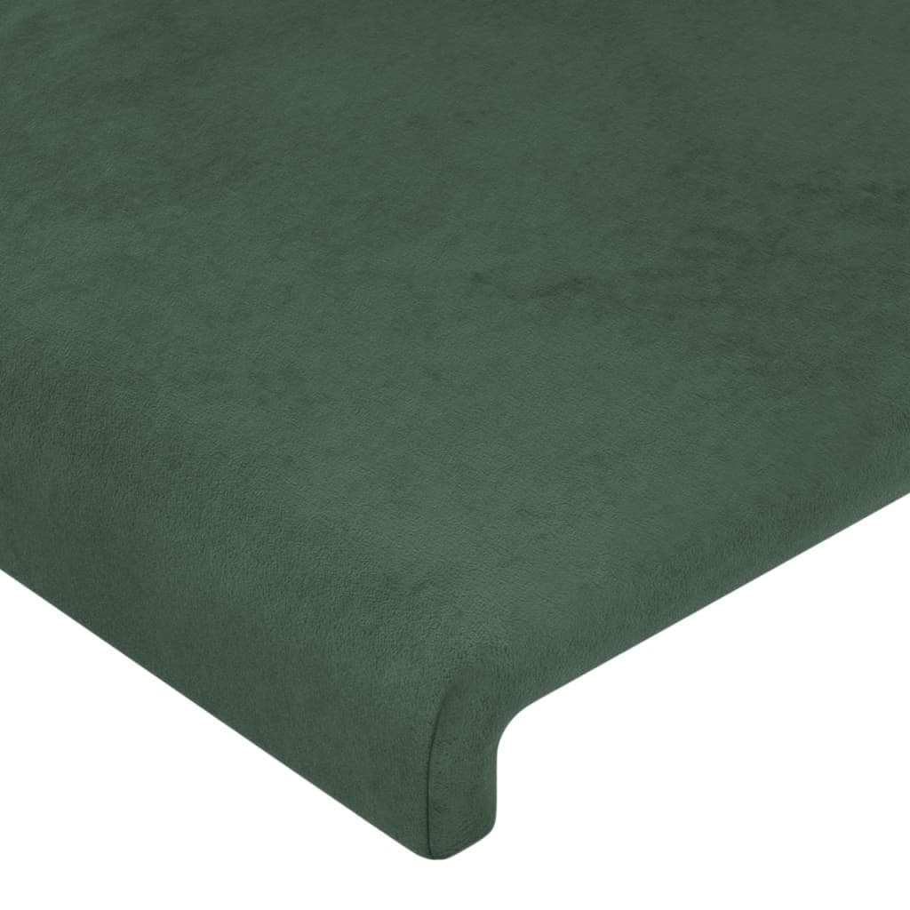 vidaXL Cabeceira cama c/ abas veludo 103x23x118/128 cm verde-escuro