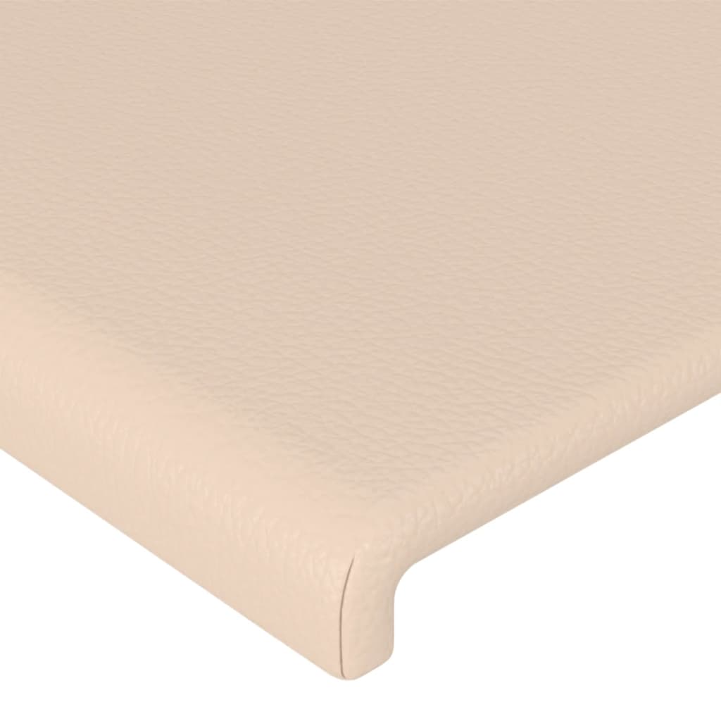 vidaXL Cabeceira cama c/ abas couro artif. 163x23x118/128cm cappuccino