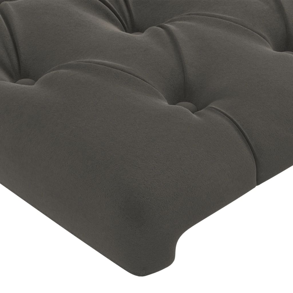 vidaXL Cabeceira de cama c/ abas veludo 183x23x78/88cm cinzento-escuro