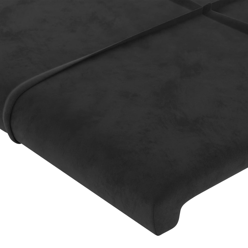 vidaXL Cabeceira de cama c/ abas veludo 83x23x118/128 cm preto