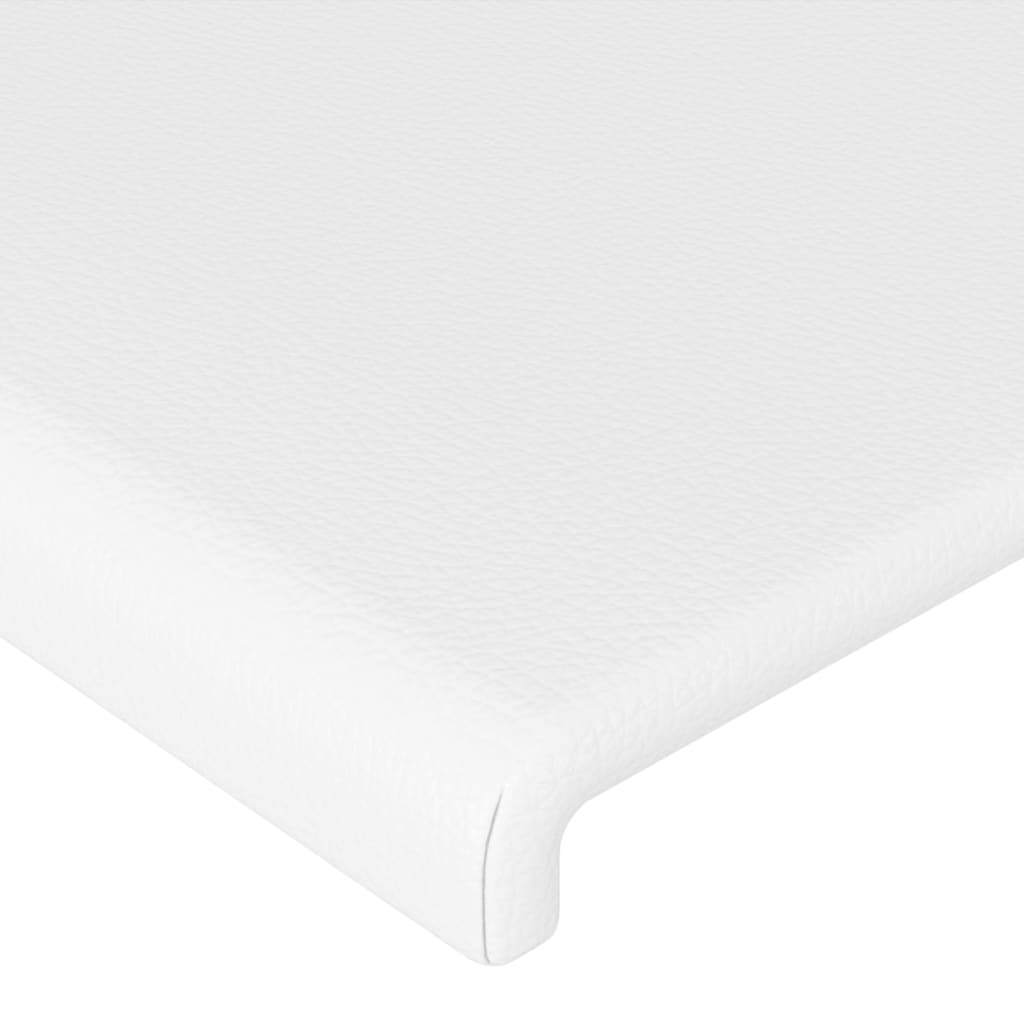 vidaXL Cabeceira cama c/ abas couro artificial 103x23x118/128cm branco