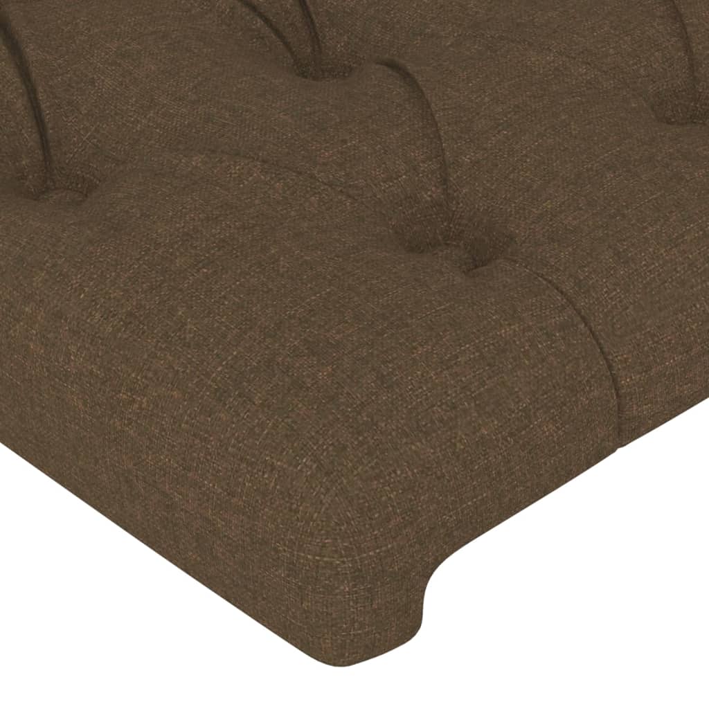 vidaXL Cabeceira cama c/ abas tecido 203x23x118/128 cm castanho-escuro