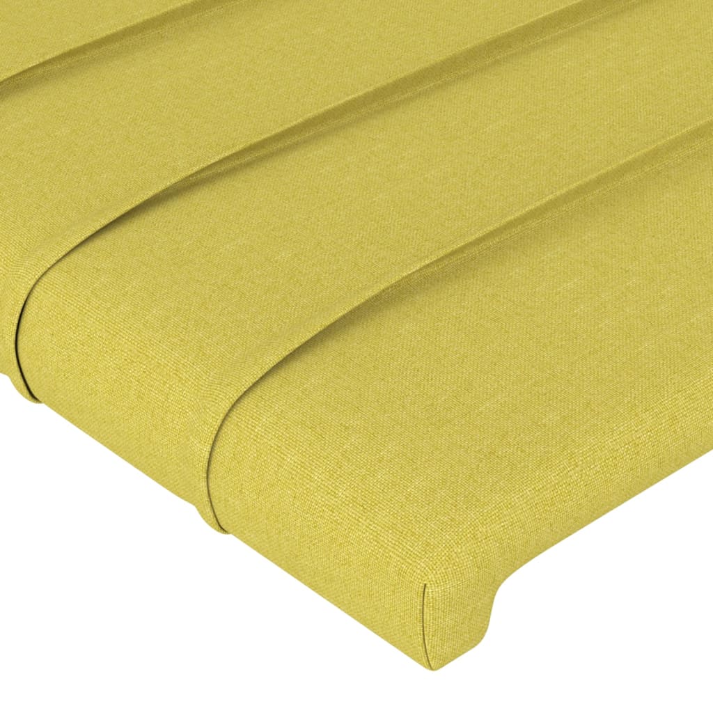 vidaXL Cabeceira de cama c/ abas tecido 103x23x118/128 cm verde