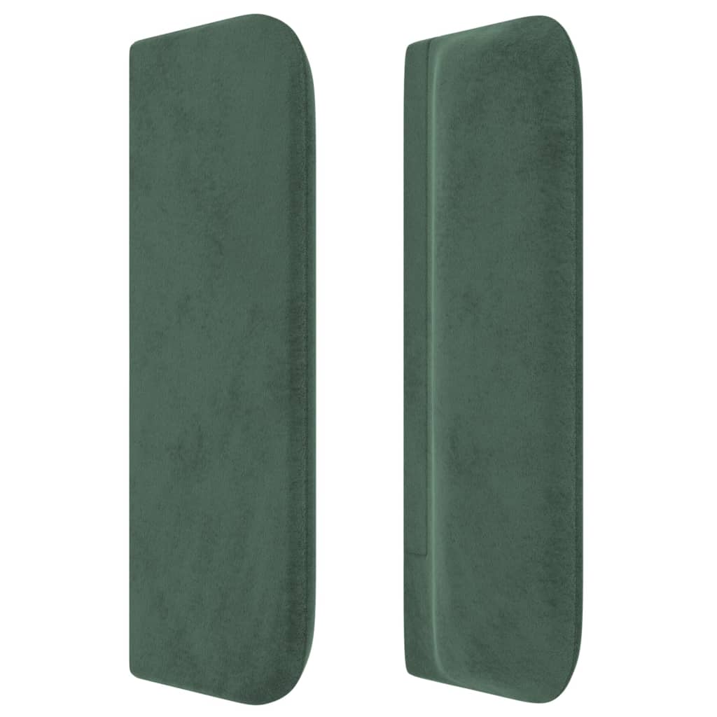 vidaXL Cabeceira de cama c/ abas veludo 83x16x78/88 cm verde-escuro