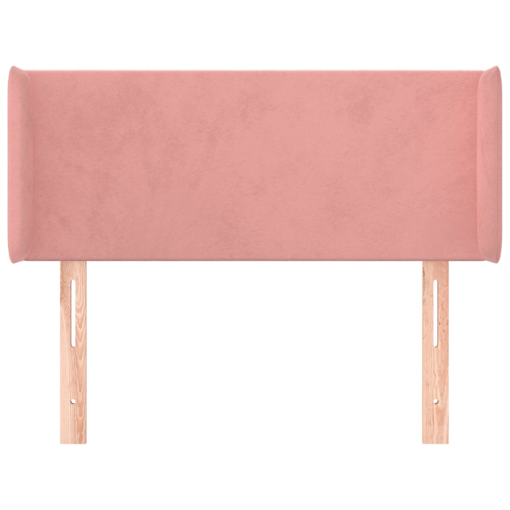 vidaXL Cabeceira de cama c/ abas veludo 83x16x78/88 cm rosa