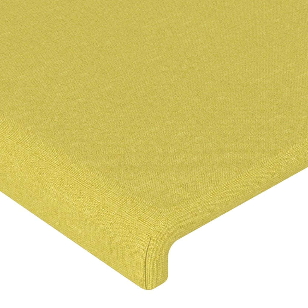 vidaXL Cabeceira de cama c/ abas tecido 103x16x78/88 cm verde