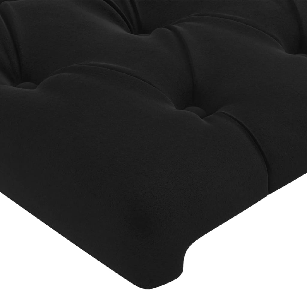 vidaXL Cabeceira de cama c/ abas veludo 203x23x118/128 cm preto