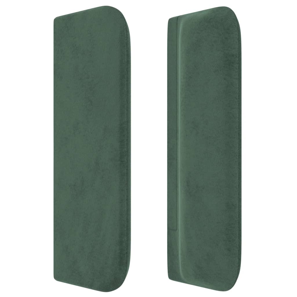 vidaXL Cabeceira de cama c/ abas veludo 93x16x78/88 cm verde-escuro