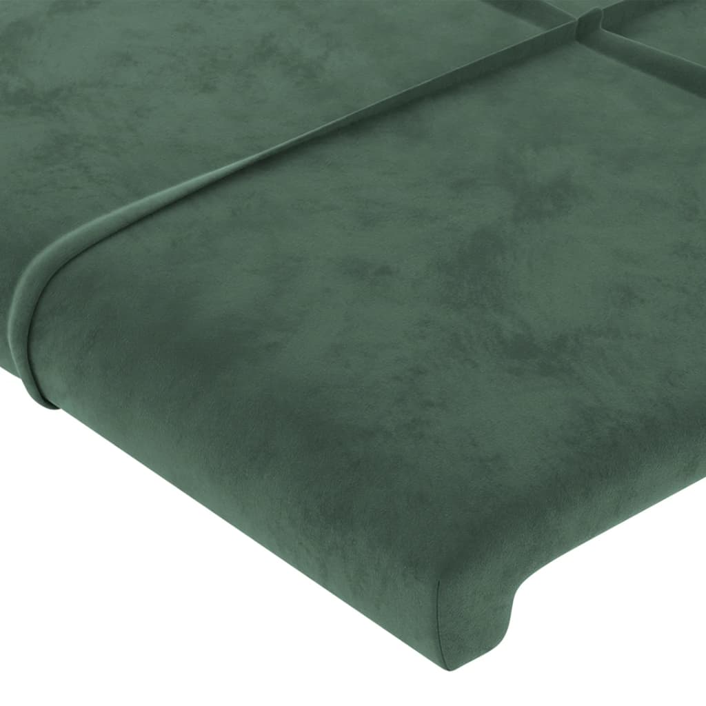 vidaXL Cabeceira de cama c/ abas veludo 93x16x78/88 cm verde-escuro