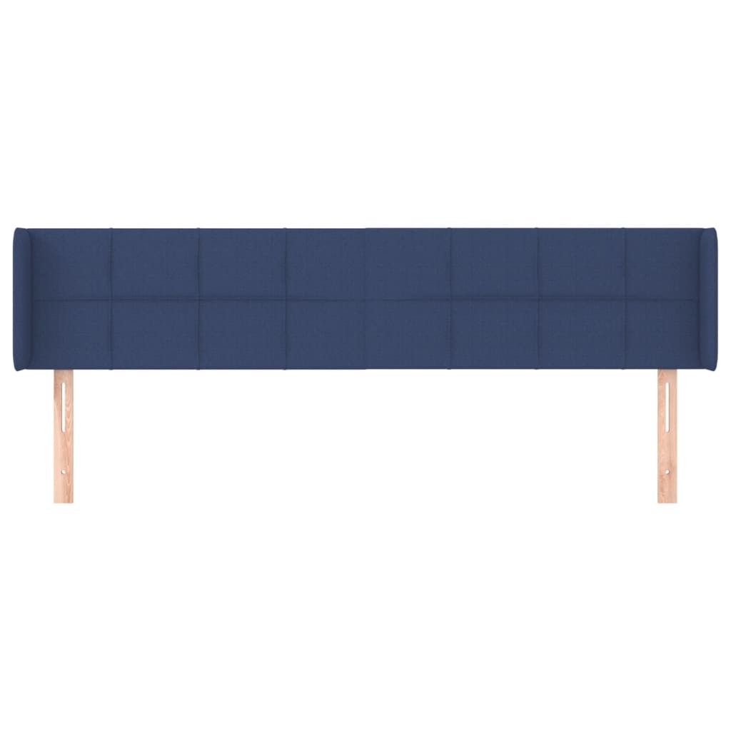 vidaXL Cabeceira de cama c/ abas tecido 183x16x78/88 cm azul