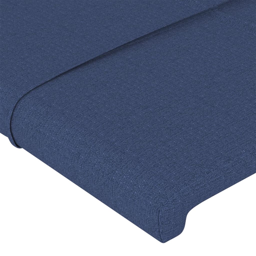 vidaXL Cabeceira de cama c/ abas tecido 183x16x78/88 cm azul